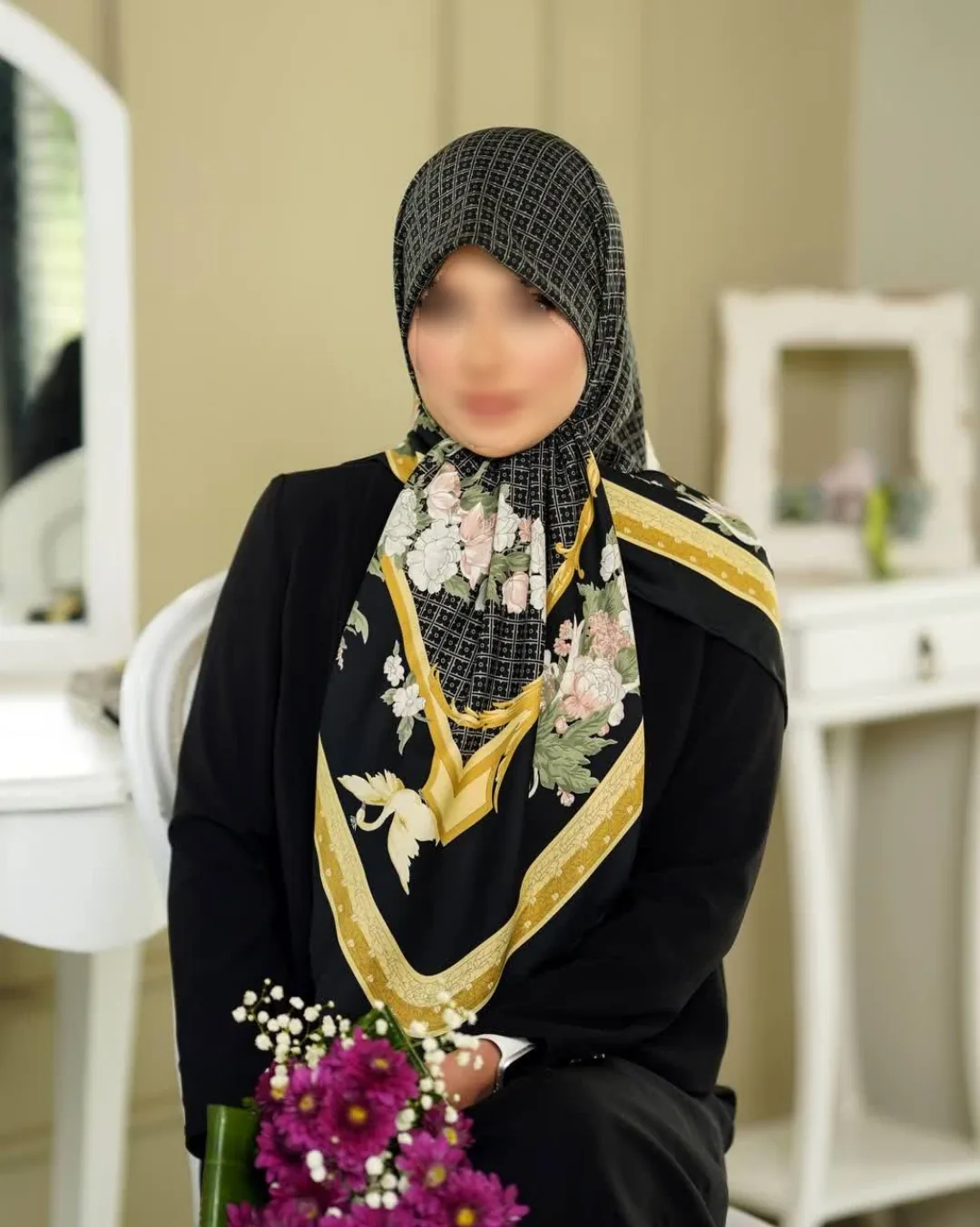 روسری ابریشم ژاکارد - تصویر ۴