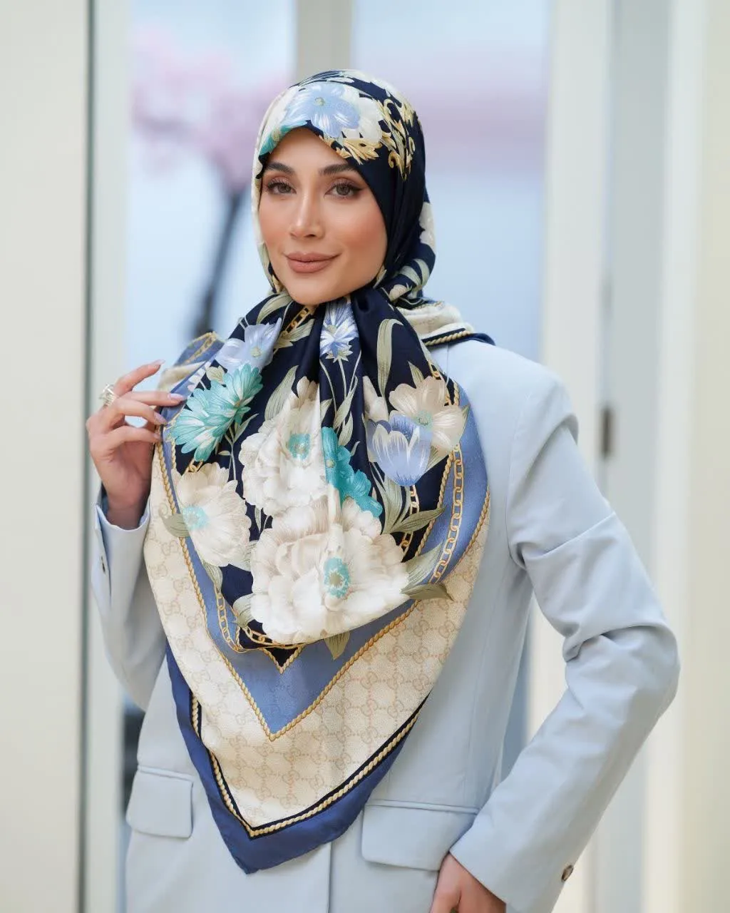 روسری ابریشم ژاکارد