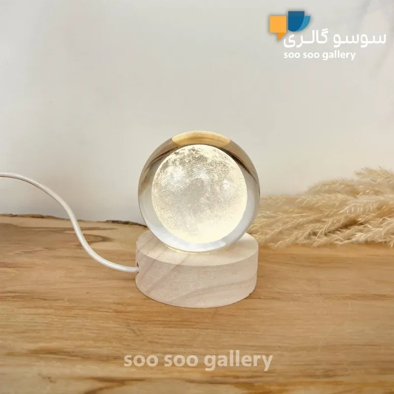گوی کریستال کره ماه قطر 6 سانتی متر