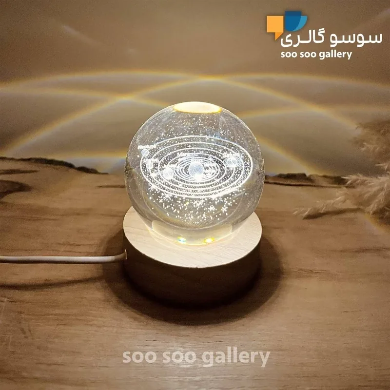 گوی کریستال منظومه شمسی قطر 6 سانتی متر