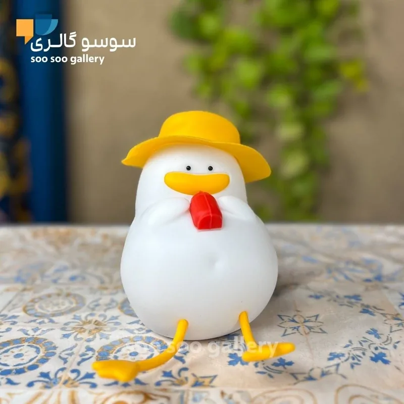 چراغ خواب اردک کلاه دار سیلیکونی (چند رنگ)