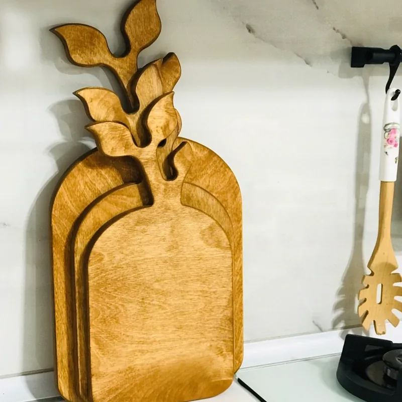 تخته سرو تخته گوشت چوبی طرح برگ