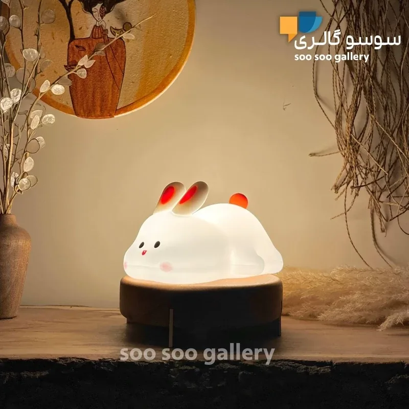 چراغ خواب خرگوش خوابیده سیلیکونی (چند رنگ)
