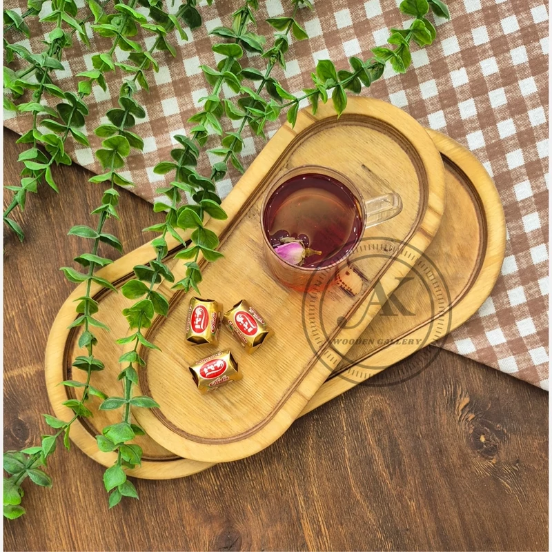ظرف چوبی رولت خوری بیضی