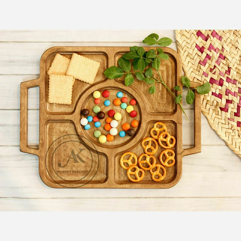 اردو خوری چوبی 5 خانه دسته دار