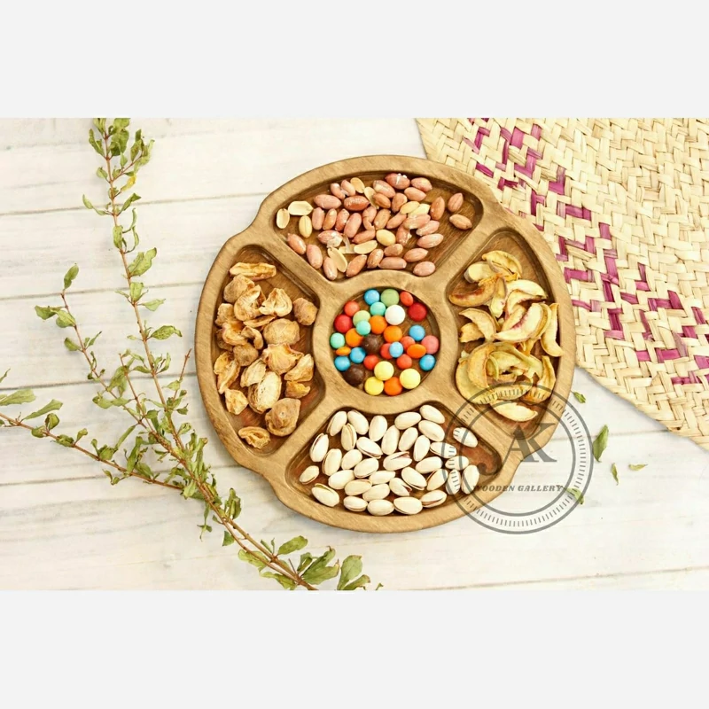 ظرف چوبی 5خانه، اردو خوری چوبی 5خانه گرد