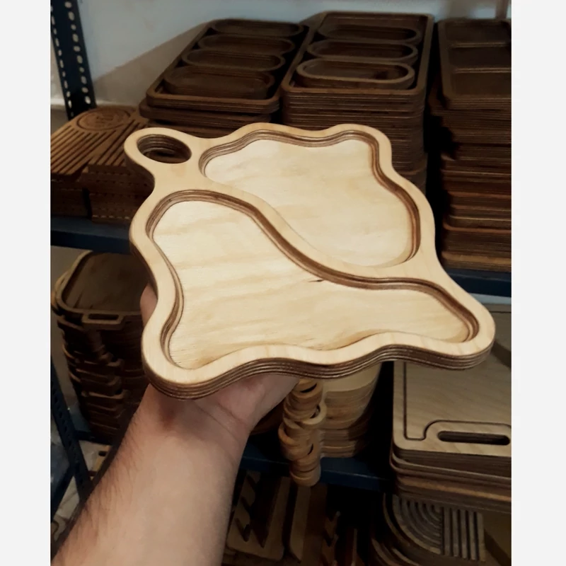 ظرف چوبی اردو خوری چوبی مدل ابر - تصویر ۲