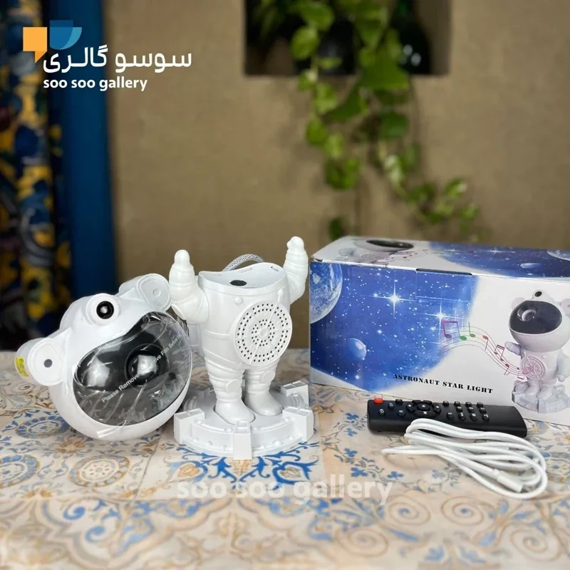 چراغ خواب آدم فضایی کهکشانی و اسپیکر بلوتوثی ماه و ستاره - تصویر ۲