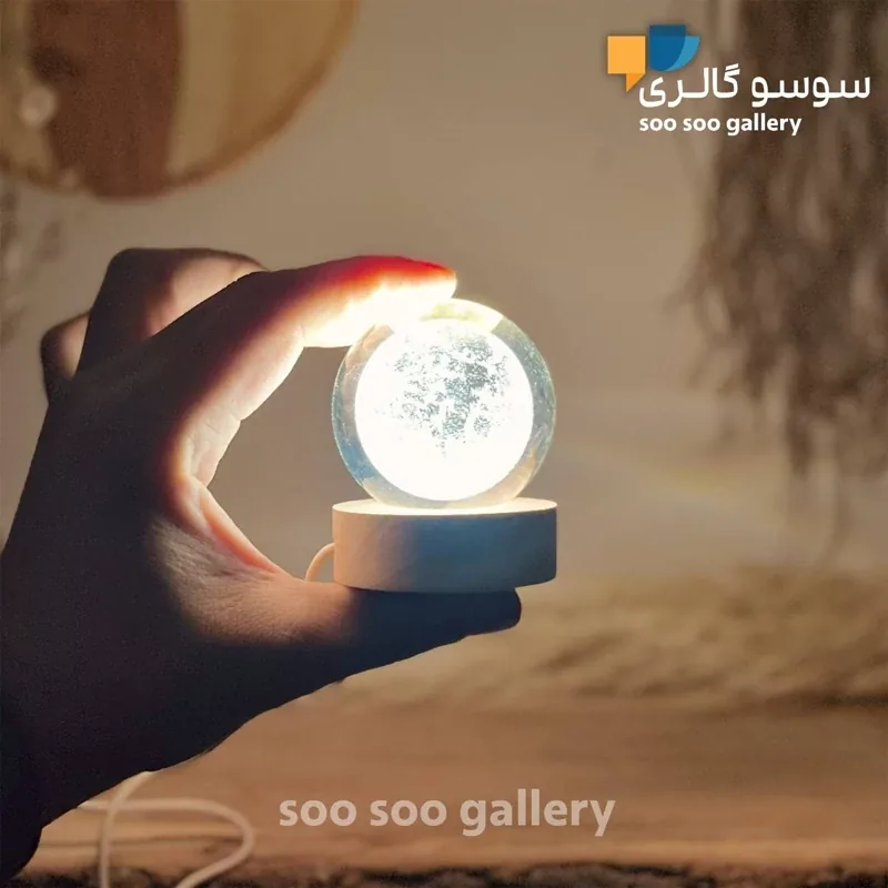 گوی کریستال کره ماه قطر 6 سانتی متر - تصویر ۲