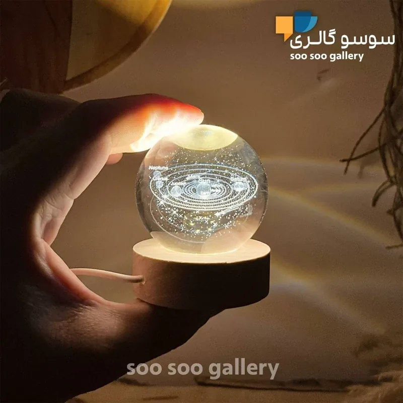 گوی کریستال منظومه شمسی قطر 6 سانتی متر - تصویر ۲