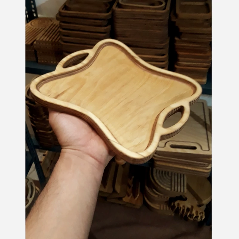 سینی چوبی مدل پروانه سایز 2 - تصویر ۲