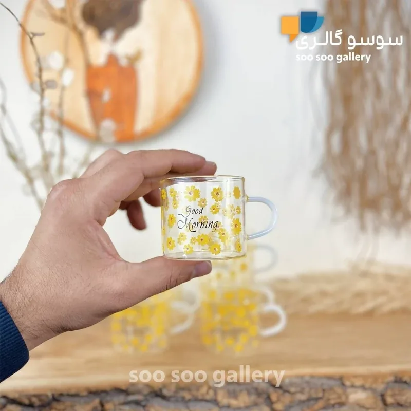 فنجان قهوه گل زرد Good Morning بسته 6 عددی - تصویر ۲