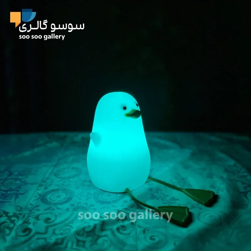 چراغ خواب اردک نشسته سیلیکونی (چند رنگ) - تصویر ۲