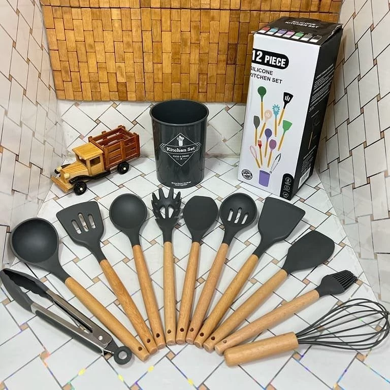 کفگیر و ملاقه 12 پارچه سیلیکونی - تصویر ۳