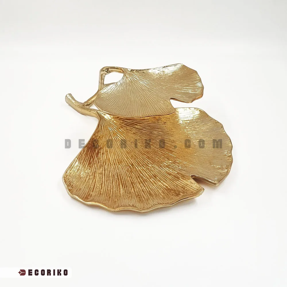 شیرینی خوری دو طبقه مدل برگ Ginko Leaf - تصویر ۳