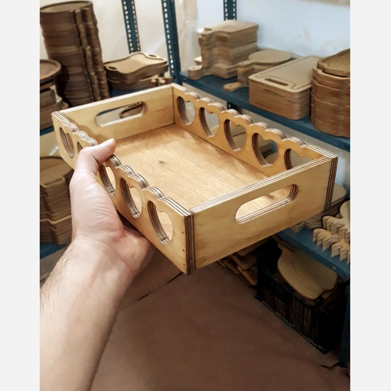 سینی چوبی ، رایزر چوبی قلبی سایز 1 - تصویر ۳