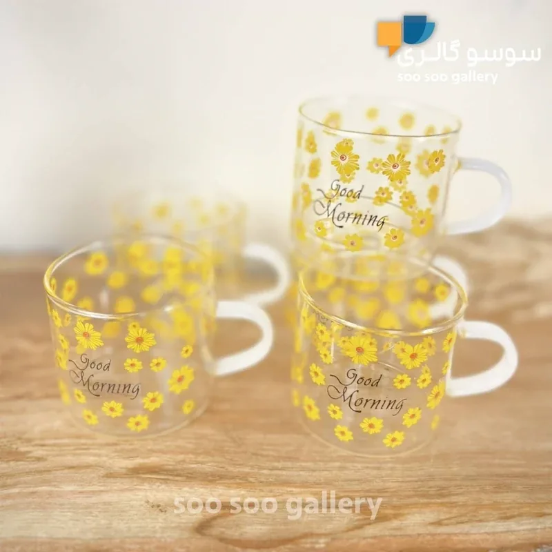 فنجان قهوه گل زرد Good Morning بسته 6 عددی - تصویر ۳
