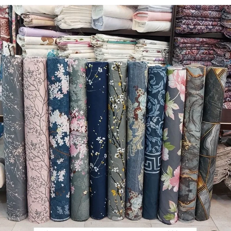 پارچه ملافه ای،پارچه ملحفه ای عرض240 سانت پارچه ملافه ای طرح شکوفه جنس پیگمنت بدون رنگدهی و آبرفت در طرح های مختلف - تصویر ۵