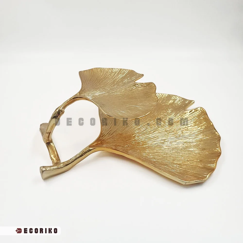 شیرینی خوری دو طبقه مدل برگ Ginko Leaf - تصویر ۵