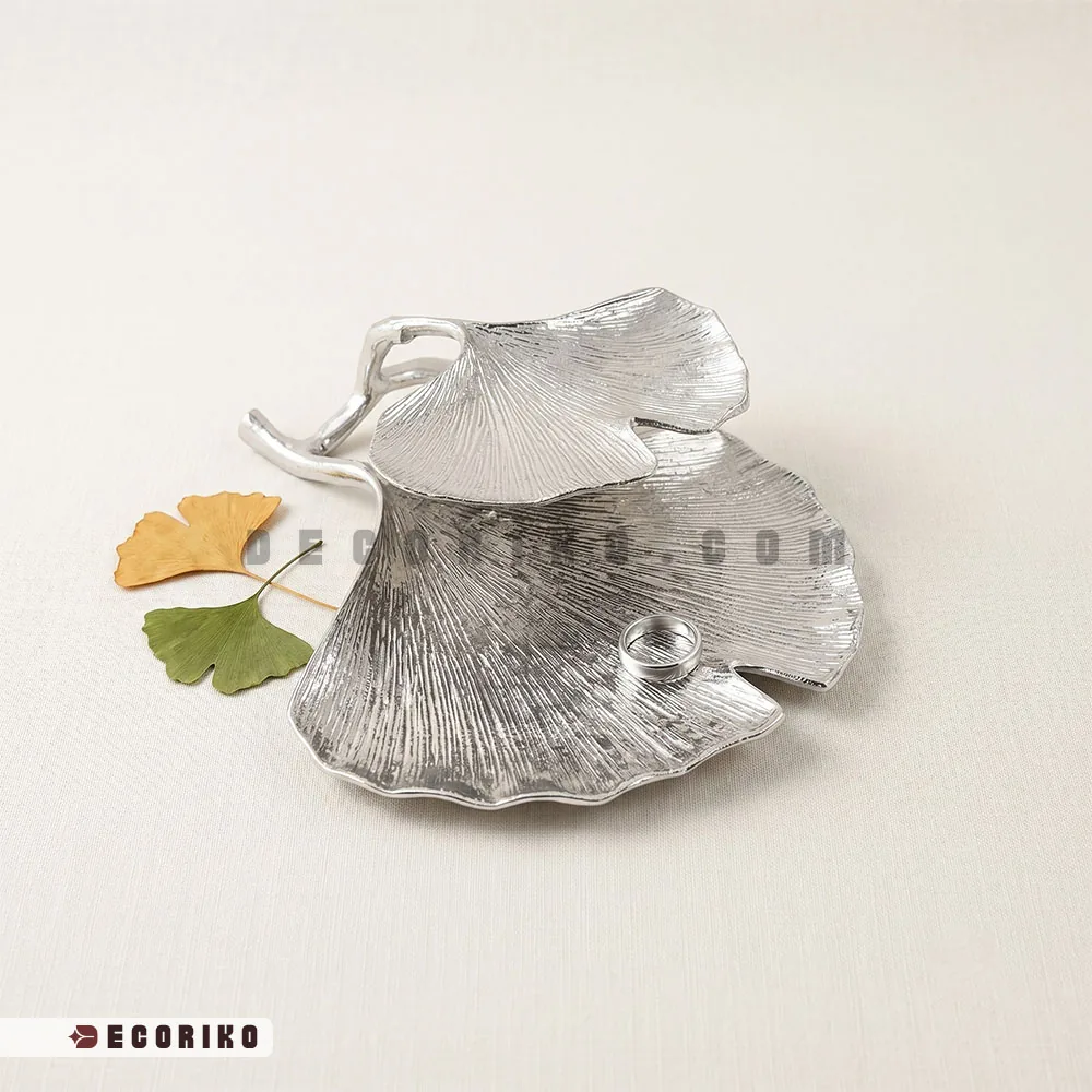 شیرینی خوری دو طبقه مدل برگ Ginko Leaf - تصویر ۶