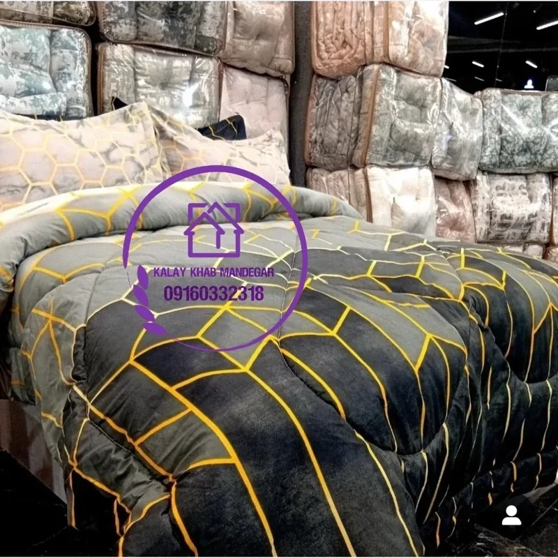 روتختی دونفره 6 تکه دو رو طرح ماربل شامل لحاف،ملحفه کشدار،2عددرویه بالشت ،2 عددرویه کوسن طرح خاص - تصویر ۶